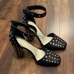 1. State Black Studded High Heel with Ankle Strap